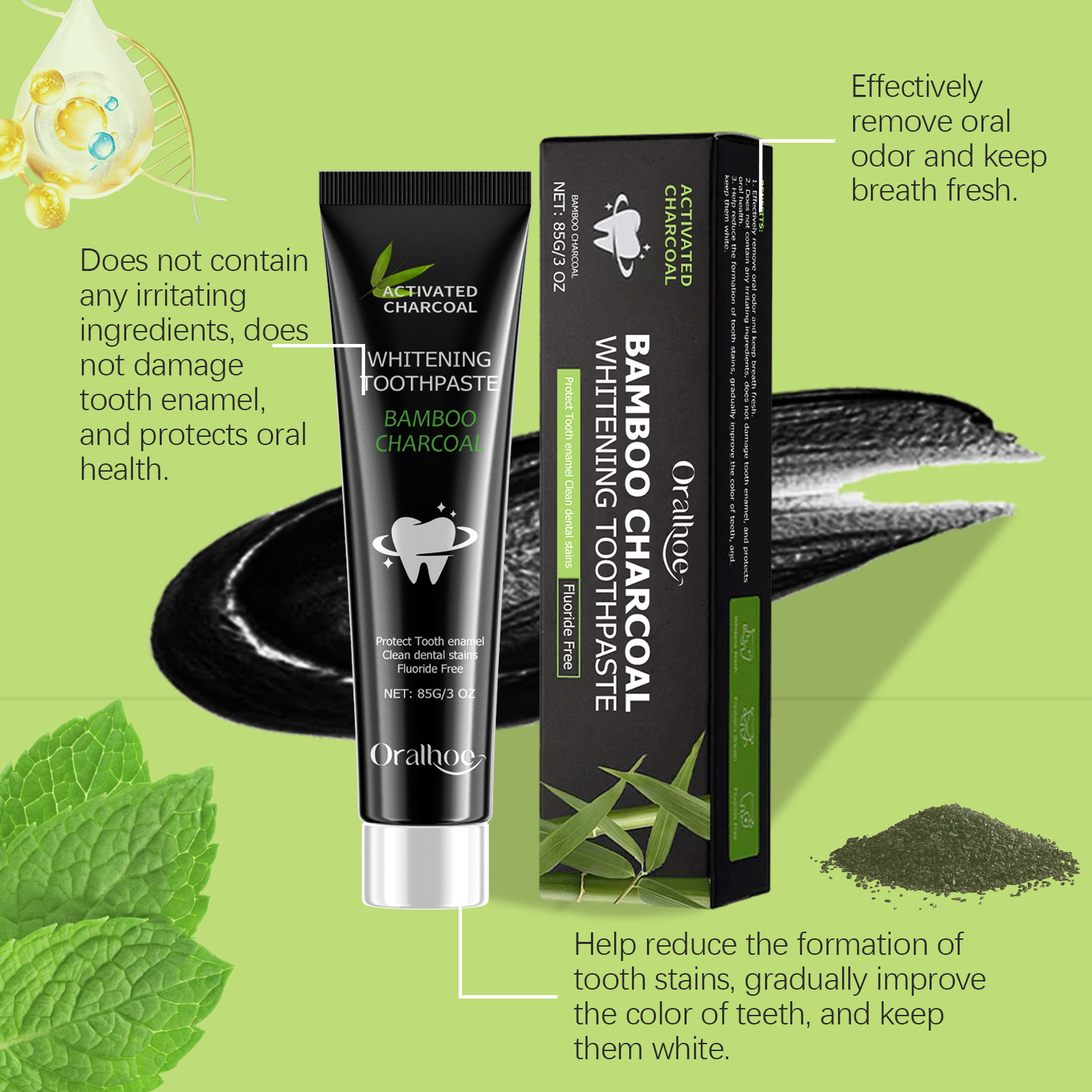Oralhoe 85g Bamboo Charcoal Re - Teeth Whitening Filter ulasan dan harga