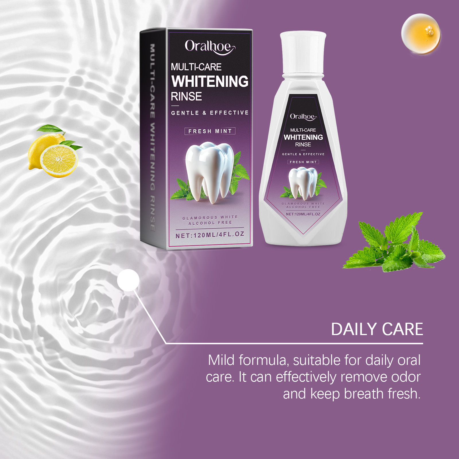 Oralhoe 120ml Fresh Mint Mouth - Teeth Whitening Naturally ulasan dan harga