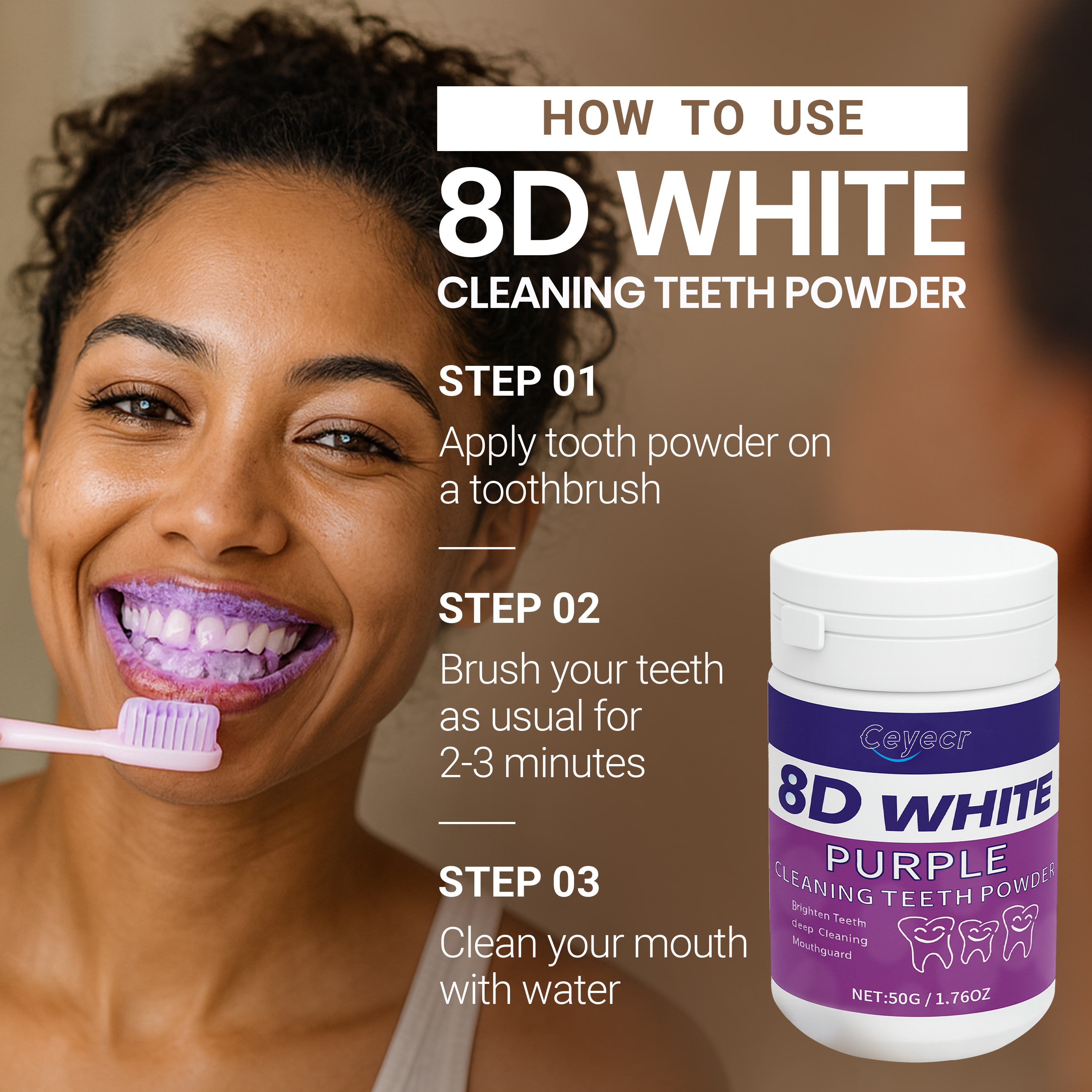 8D white Teeth Whitening Powde - Teeth Whitening China ulasan dan harga