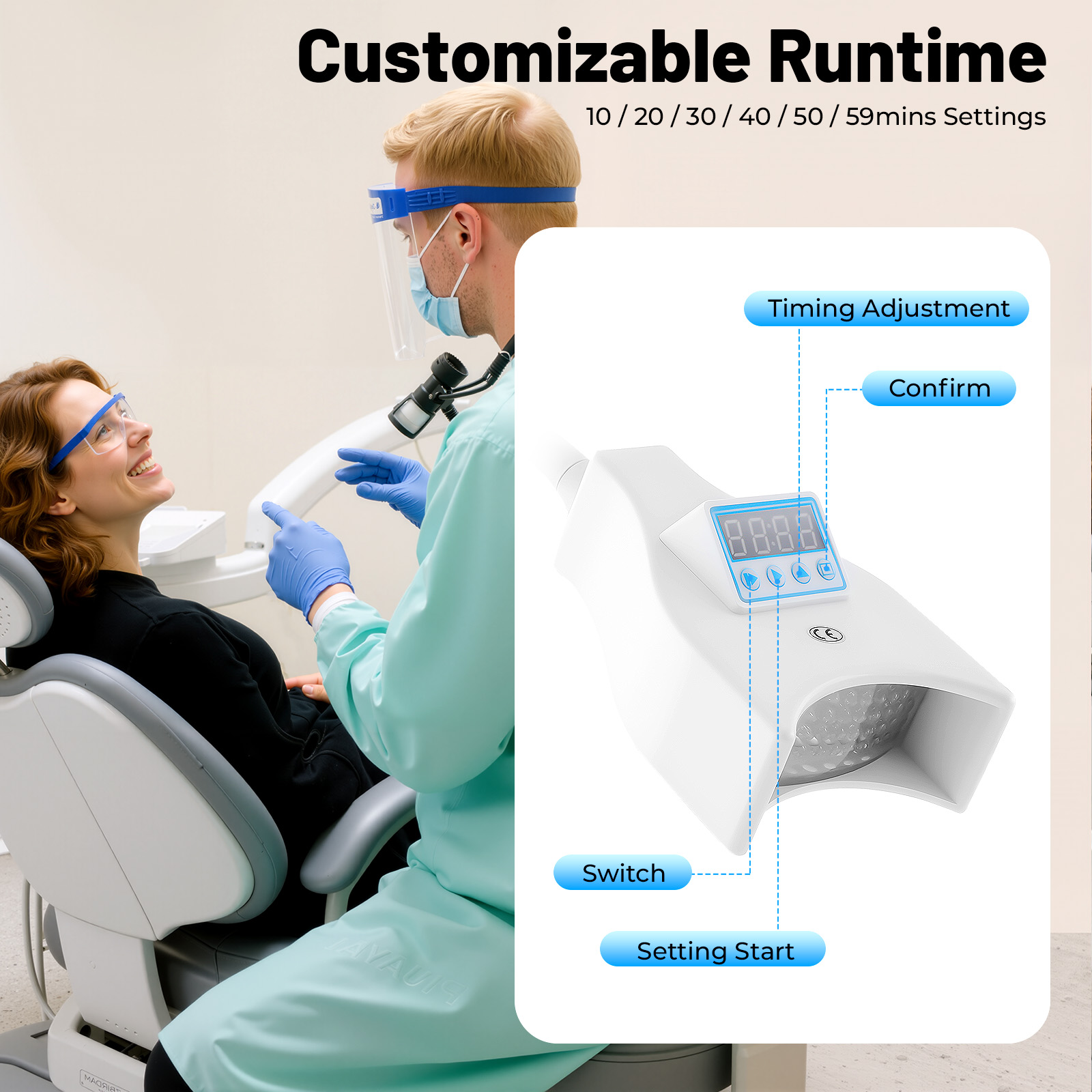 Adjustable LED Dental Teeth Wh - Teeth Whitening Machine Professional ulasan dan harga