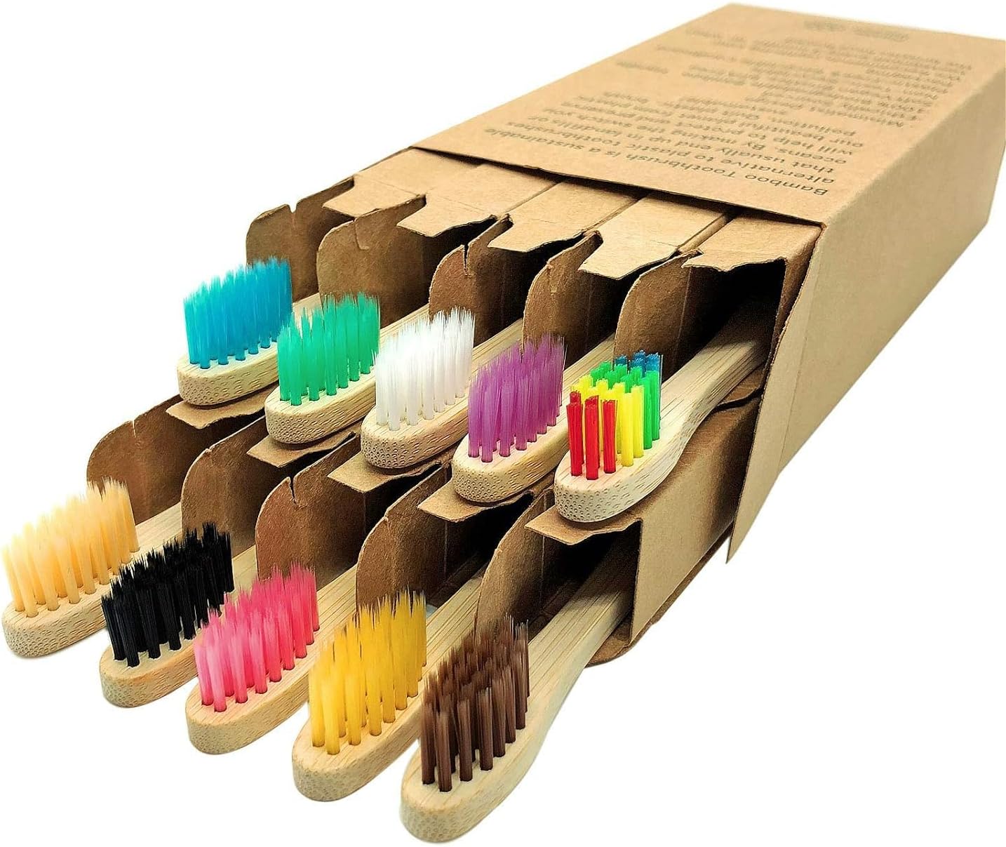 10PCS Natural Bamboo Toothbrus - Teeth Whitening Naturally ulasan dan harga
