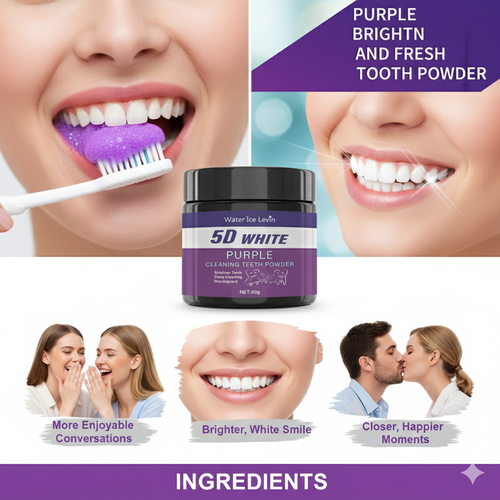 Purple Teeth Whitening Powder  - Teeth Whitening Filter ulasan dan harga