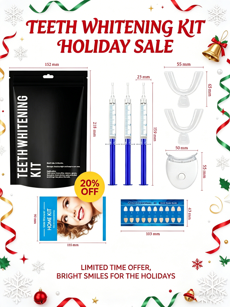 Glorysmile Teeth Kit - LED Lig - Teeth Whitening Gel Syringes ulasan dan harga